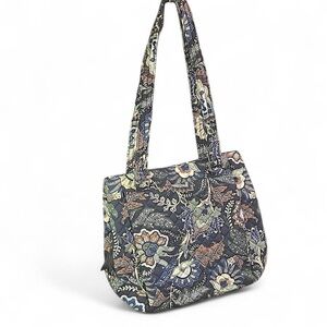 Vera Bradley Navy Floral Quilted Shoulder Tote